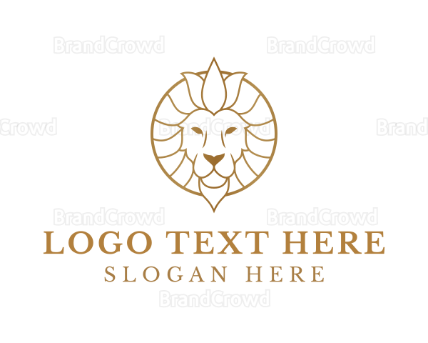 Golden Elegant Lion Logo