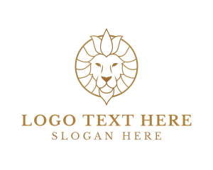 Safari - Golden Elegant Lion logo design