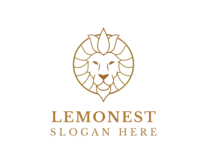 Golden Elegant Lion Logo