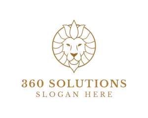 Golden Elegant Lion logo design