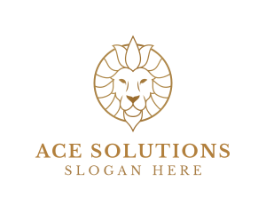 Golden Elegant Lion logo design