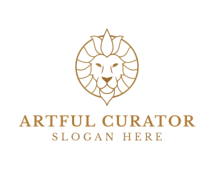 Golden Elegant Lion logo design