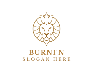 Golden Elegant Lion logo design