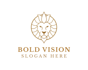 Golden Elegant Lion logo design