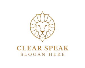 Golden Elegant Lion logo design