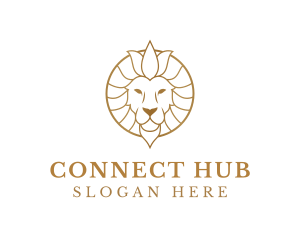 Golden Elegant Lion logo design