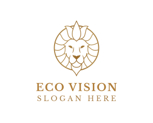 Golden Elegant Lion logo design