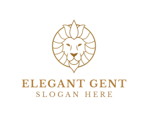 Golden Elegant Lion logo design