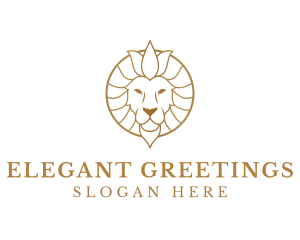 Golden Elegant Lion logo design