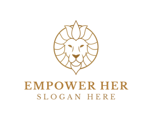 Golden Elegant Lion logo design