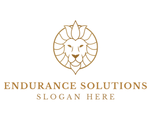 Golden Elegant Lion logo design