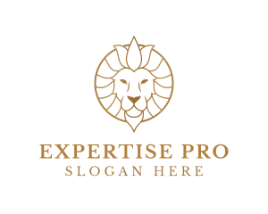 Golden Elegant Lion logo design