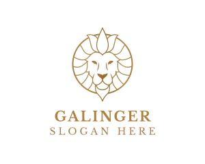 Jungle - Golden Elegant Lion logo design
