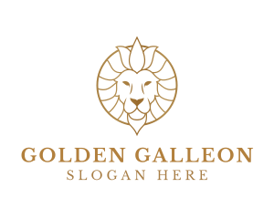 Golden Elegant Lion logo design