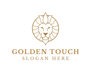 Golden Elegant Lion logo design