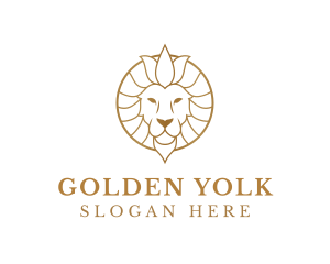 Golden Elegant Lion logo design