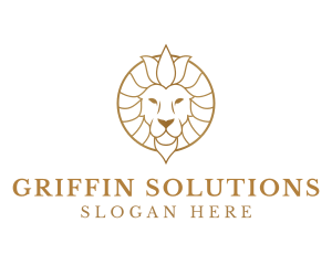 Golden Elegant Lion logo design