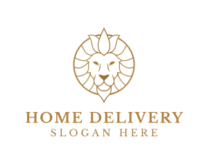 Golden Elegant Lion logo design