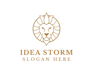 Golden Elegant Lion logo design