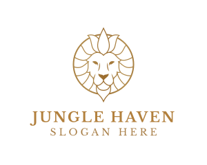 Golden Elegant Lion logo design