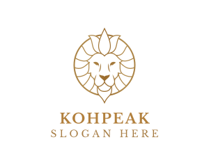 Golden Elegant Lion logo design