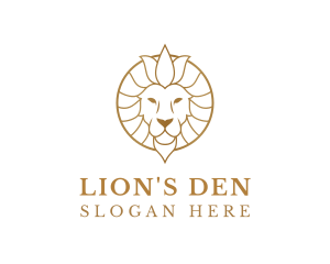 Lion - Golden Elegant Lion logo design