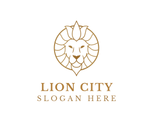 Golden Elegant Lion logo design