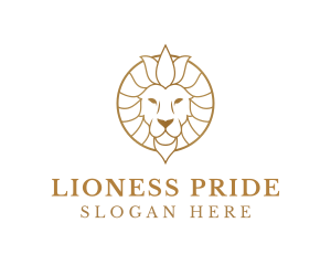 Golden Elegant Lion logo design