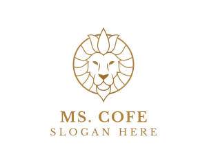 Golden Elegant Lion logo design