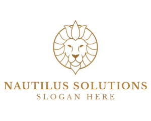 Golden Elegant Lion logo design