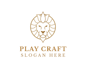 Golden Elegant Lion logo design