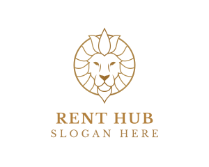 Golden Elegant Lion logo design