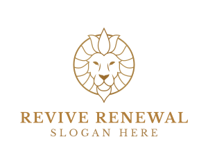 Golden Elegant Lion logo design