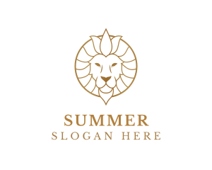 Golden Elegant Lion logo design