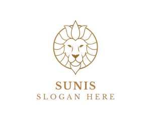 Golden Elegant Lion logo design