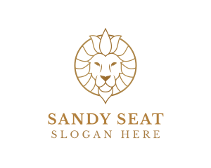 Golden Elegant Lion logo design