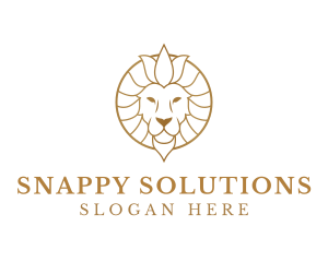 Golden Elegant Lion logo design