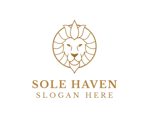 Golden Elegant Lion logo design