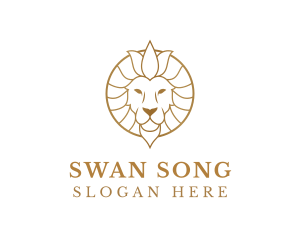 Golden Elegant Lion logo design