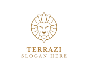 Golden Elegant Lion logo design