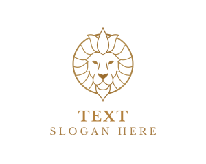 Golden Elegant Lion logo design