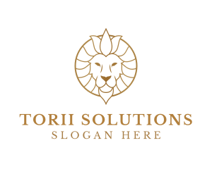 Golden Elegant Lion logo design