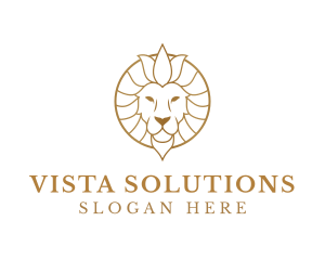 Golden Elegant Lion logo design