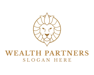 Golden Elegant Lion logo design