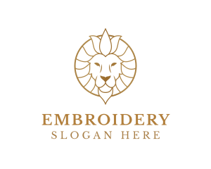 Golden Elegant Lion logo design