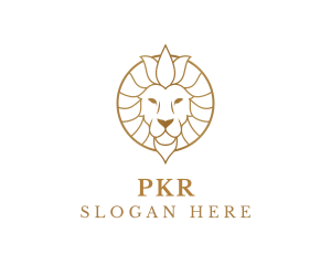 Golden Elegant Lion logo design