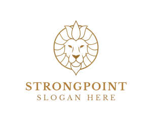 Golden Elegant Lion logo design