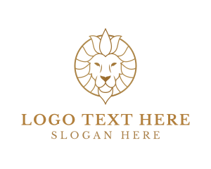 Lion - Golden Elegant Lion logo design