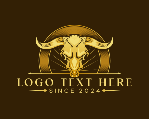 Buffalo - Bull Skull Ranch logo design