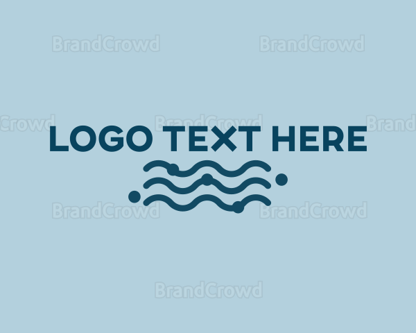 Ocean Waves Wordmark Logo